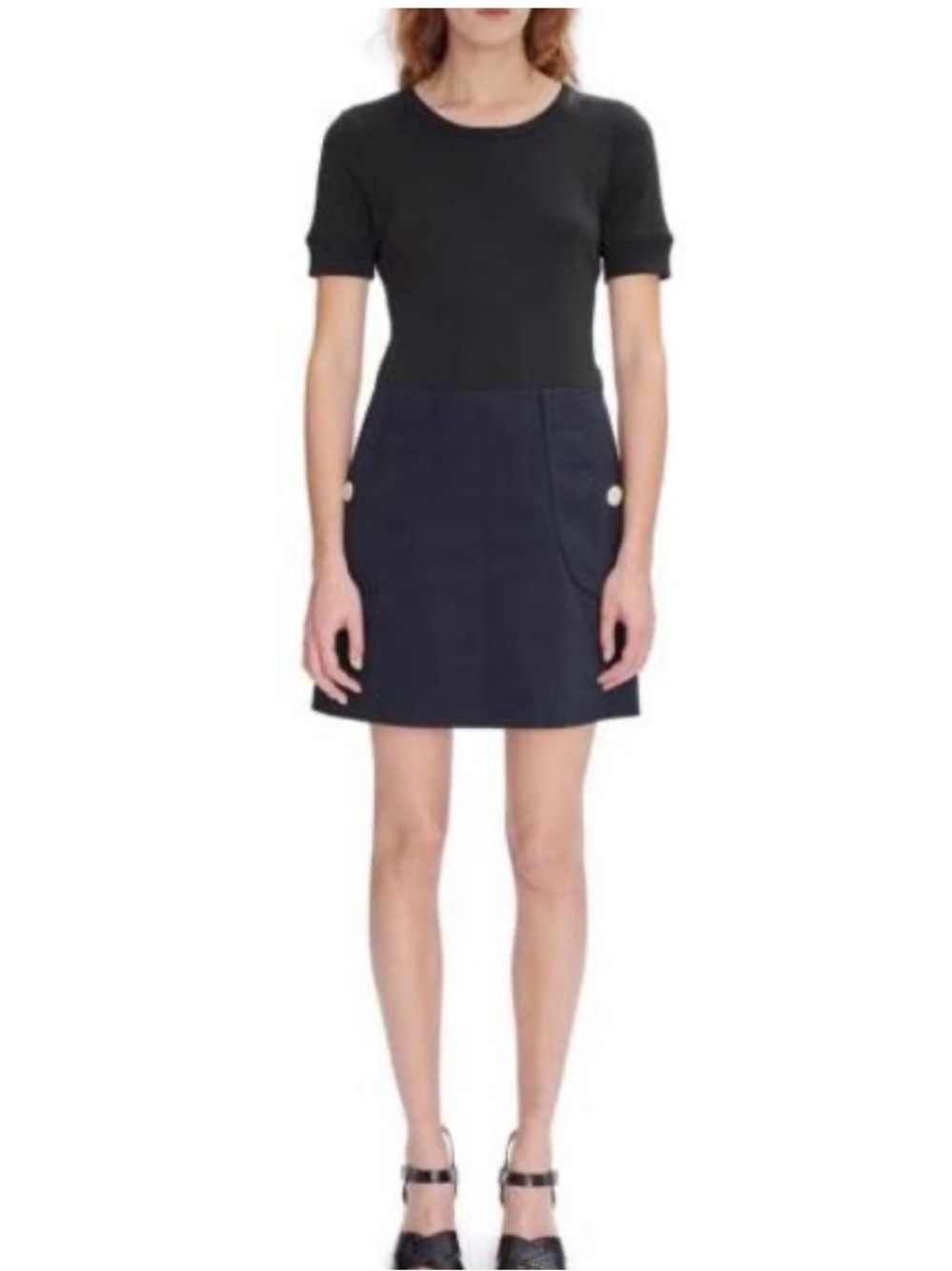 A.P.C. Katie Sierra Mini Skirt with Buttoned Patch Pockets, sz 40 (US 6/8, L)